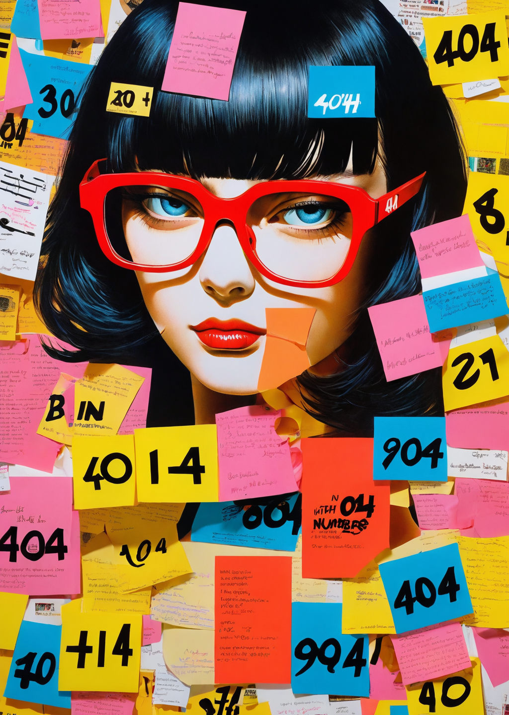 01264-71351745-poster of 1girl, bangs, glasses, _ 3M post it  (with numbers _404_ written  _ 2 )_ _by Carl Kleiner   Barbara Kruger_digital, gr.png